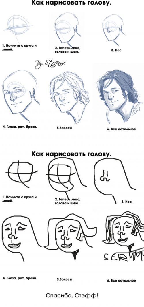Как нарисовать голову